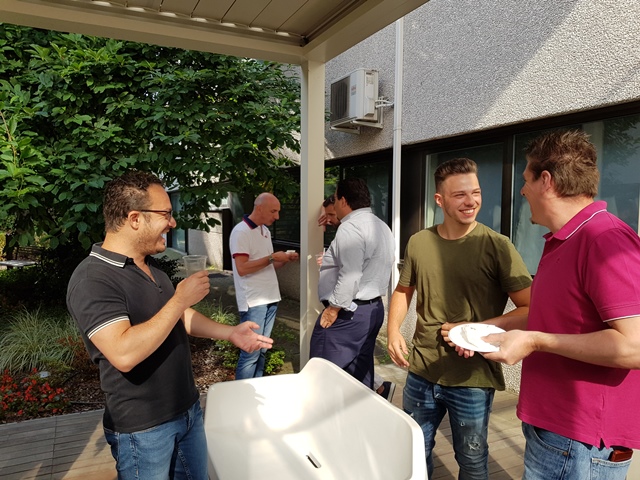 Eurotherm Italy employees having breakfast